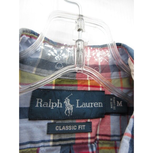 Ralph Lauren Shirt Medium Pink Button Up Pony Classic Fit Plaid Preppy - Picture 9 of 11